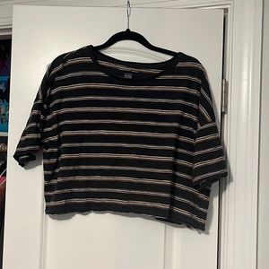 American Eagle striped crop tee